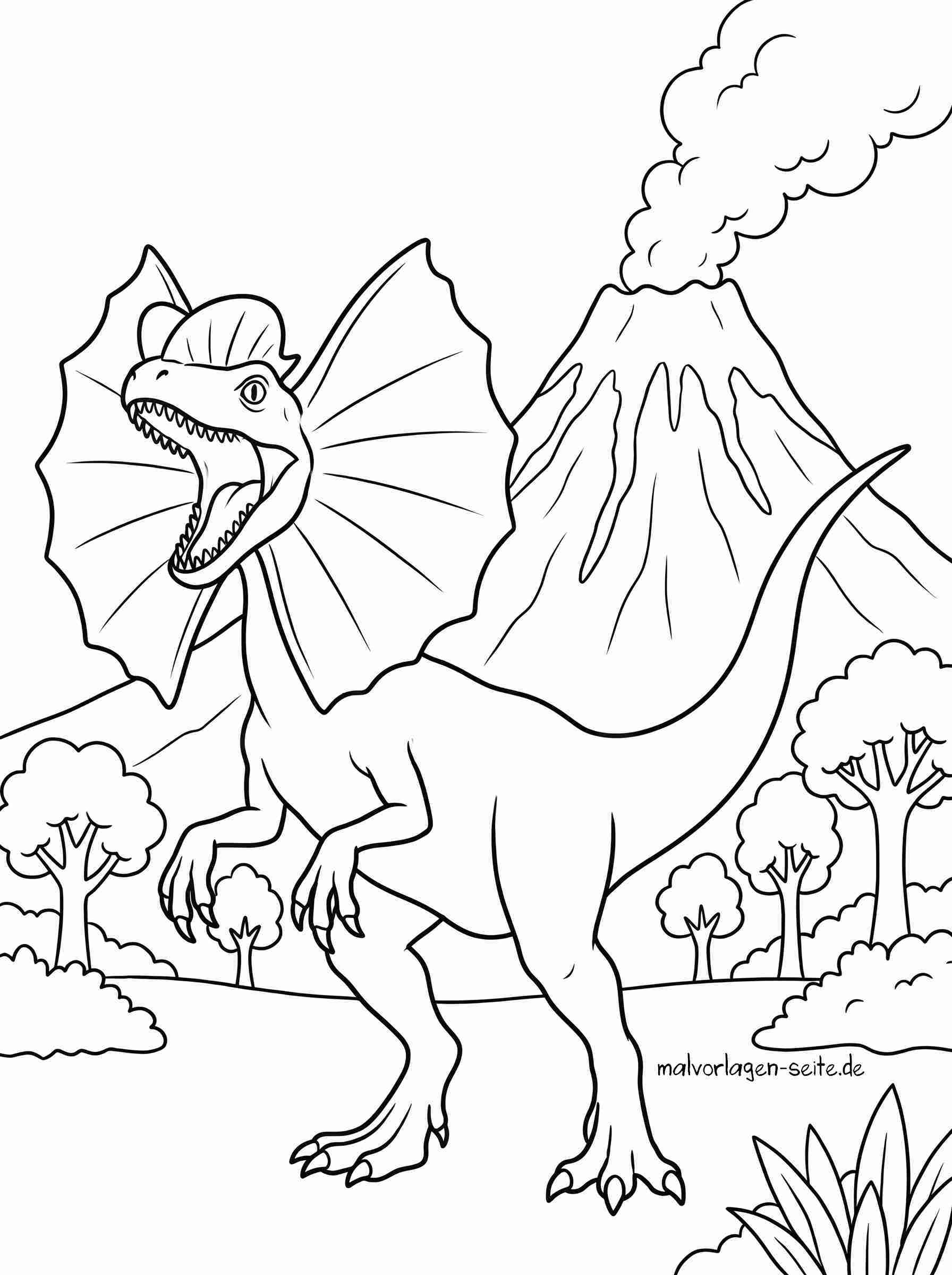 Malvorlage Dilophosaurus