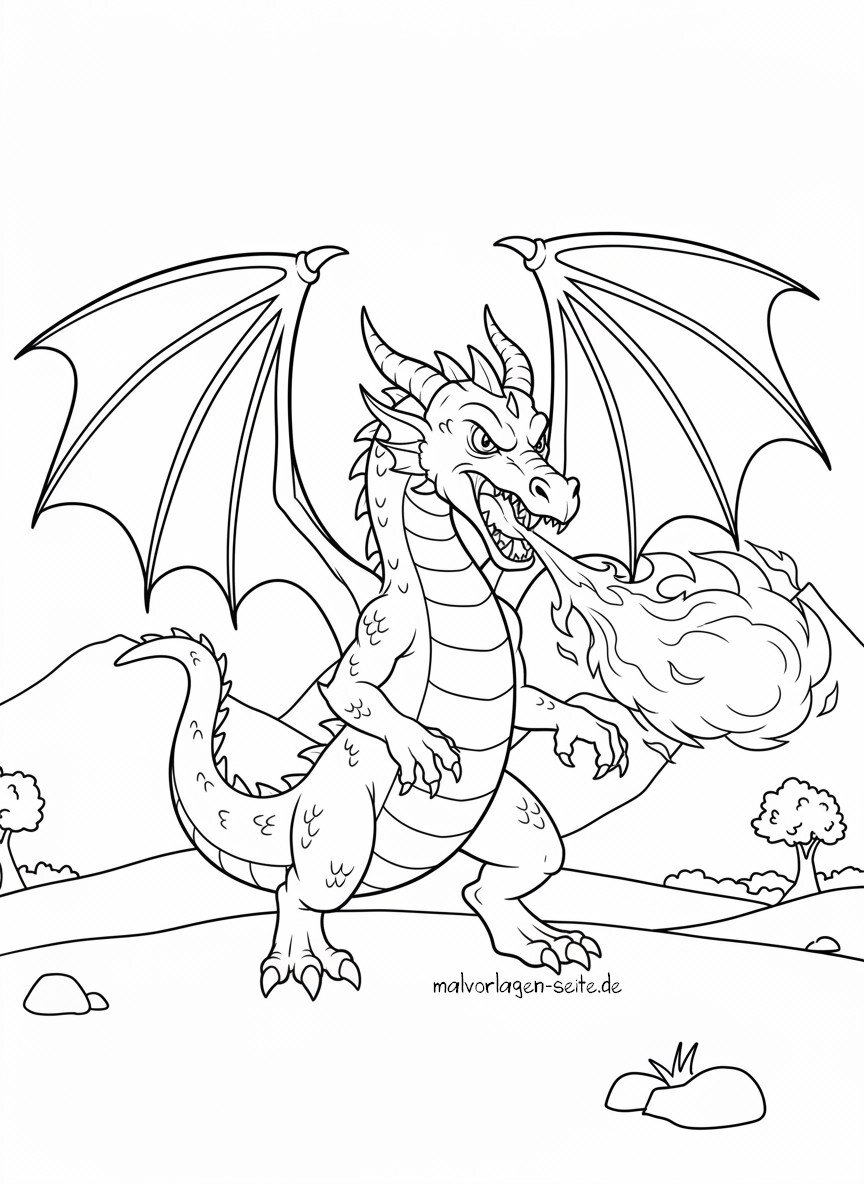 Malvorlage Drache