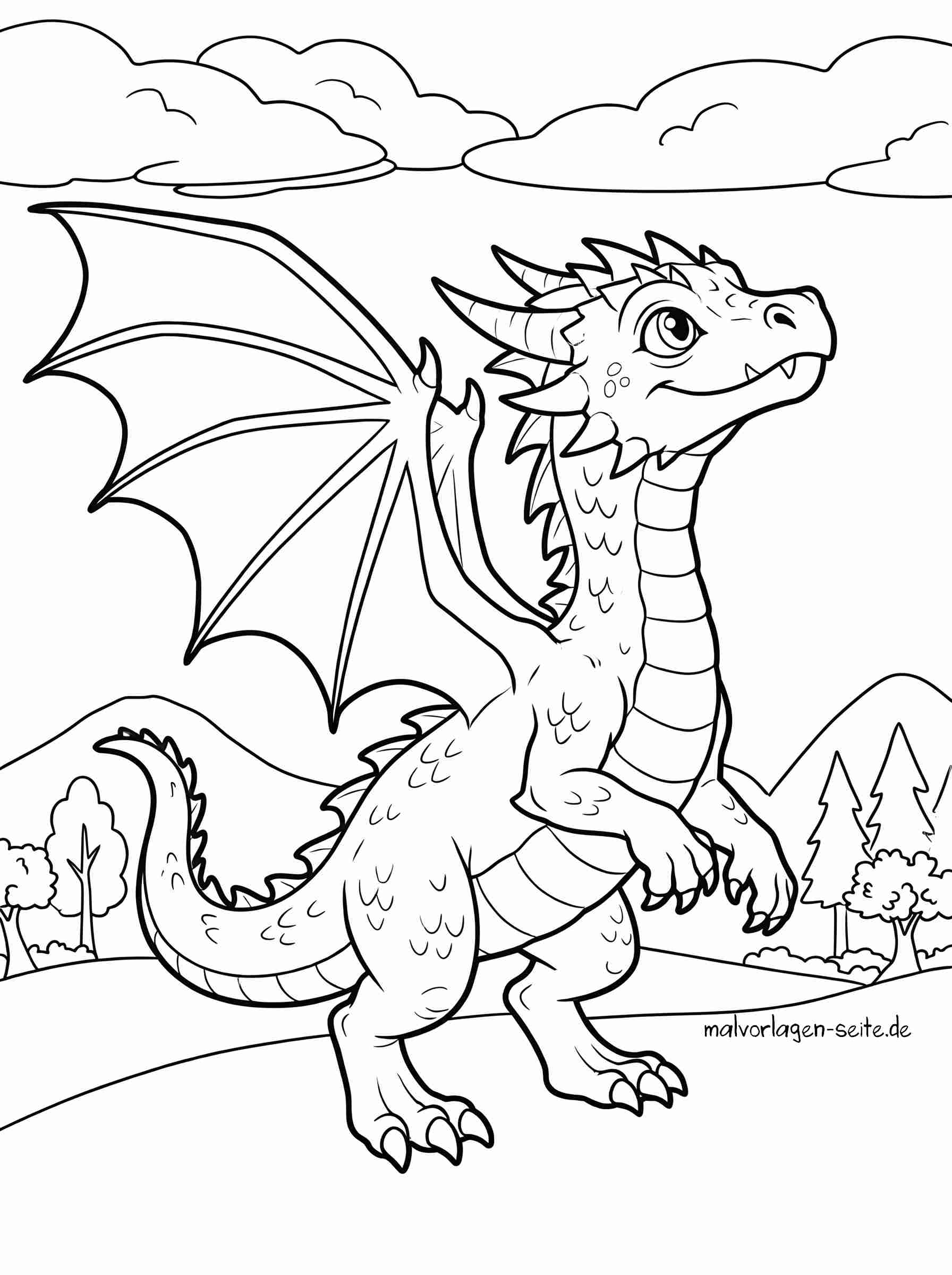 Malvorlage Drache