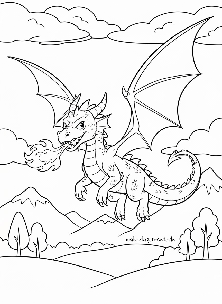 Malvorlage Drache