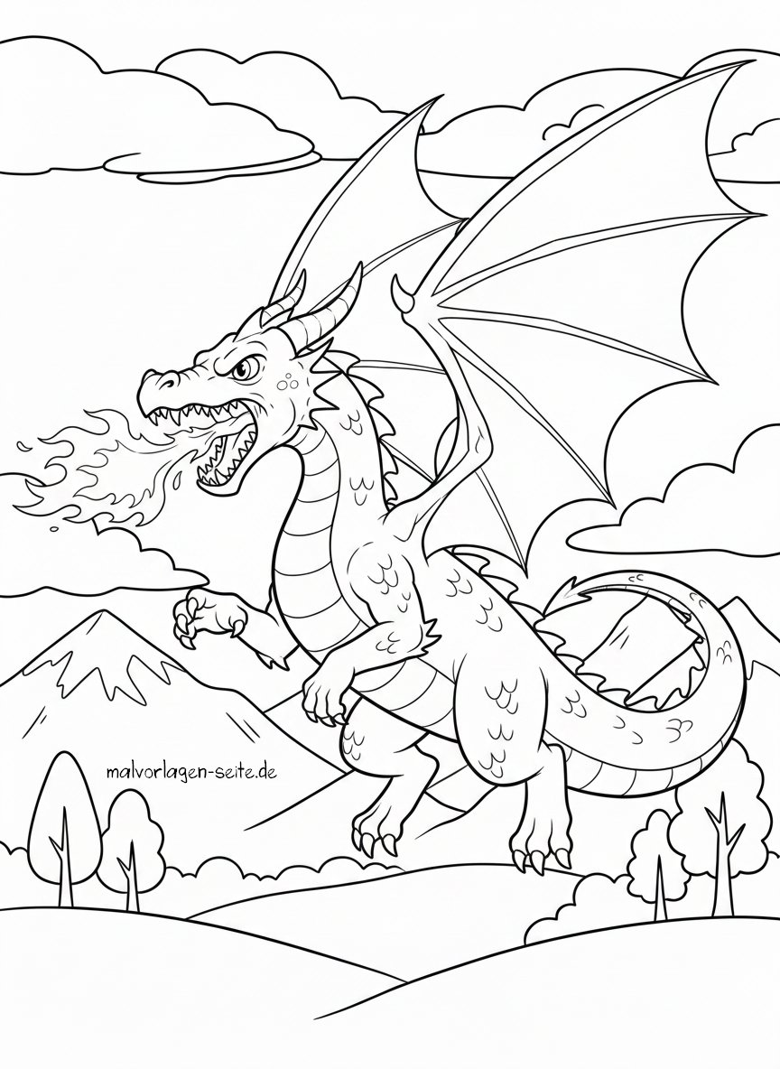Malvorlage Drache