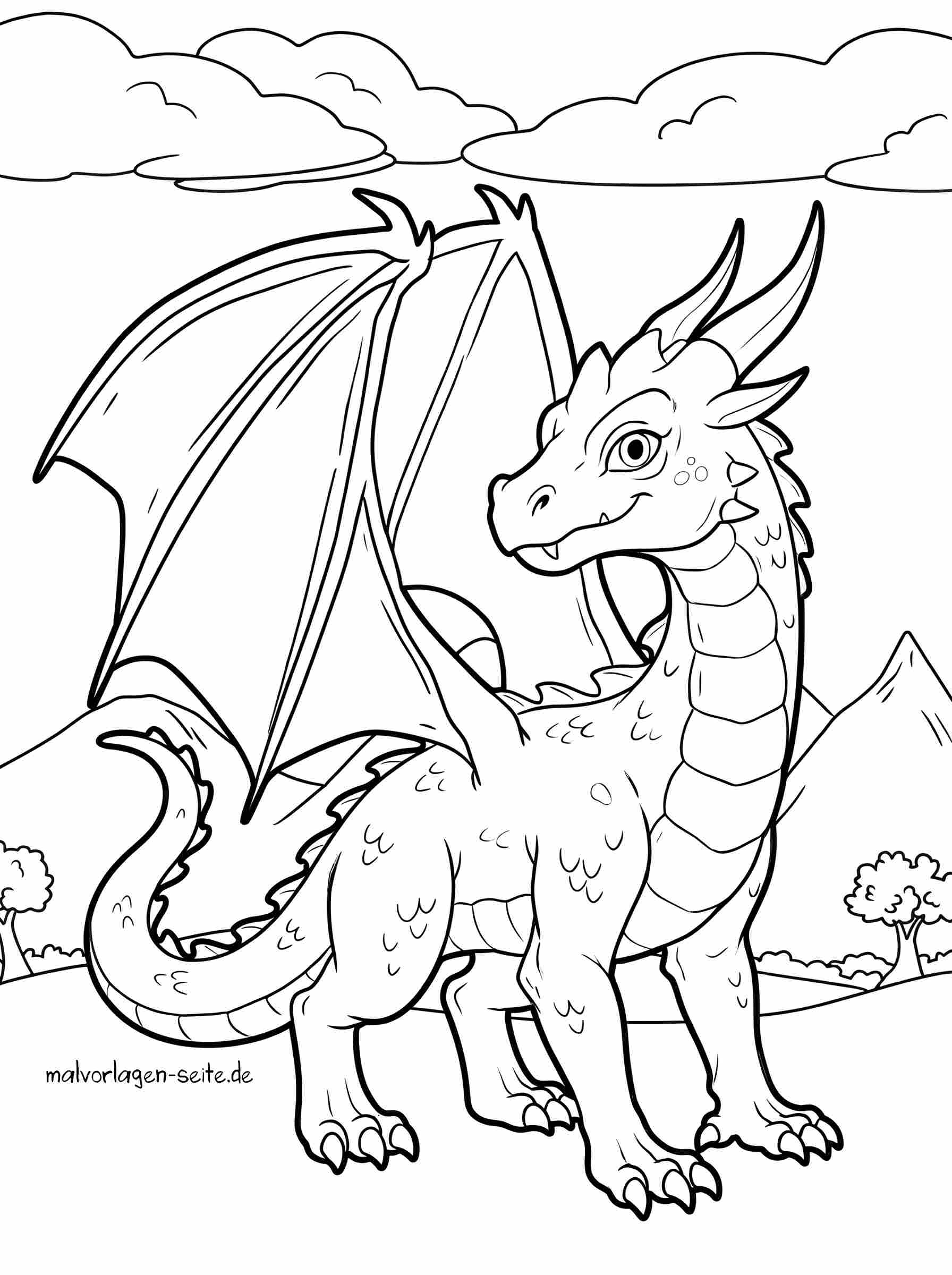 Malvorlage Drache