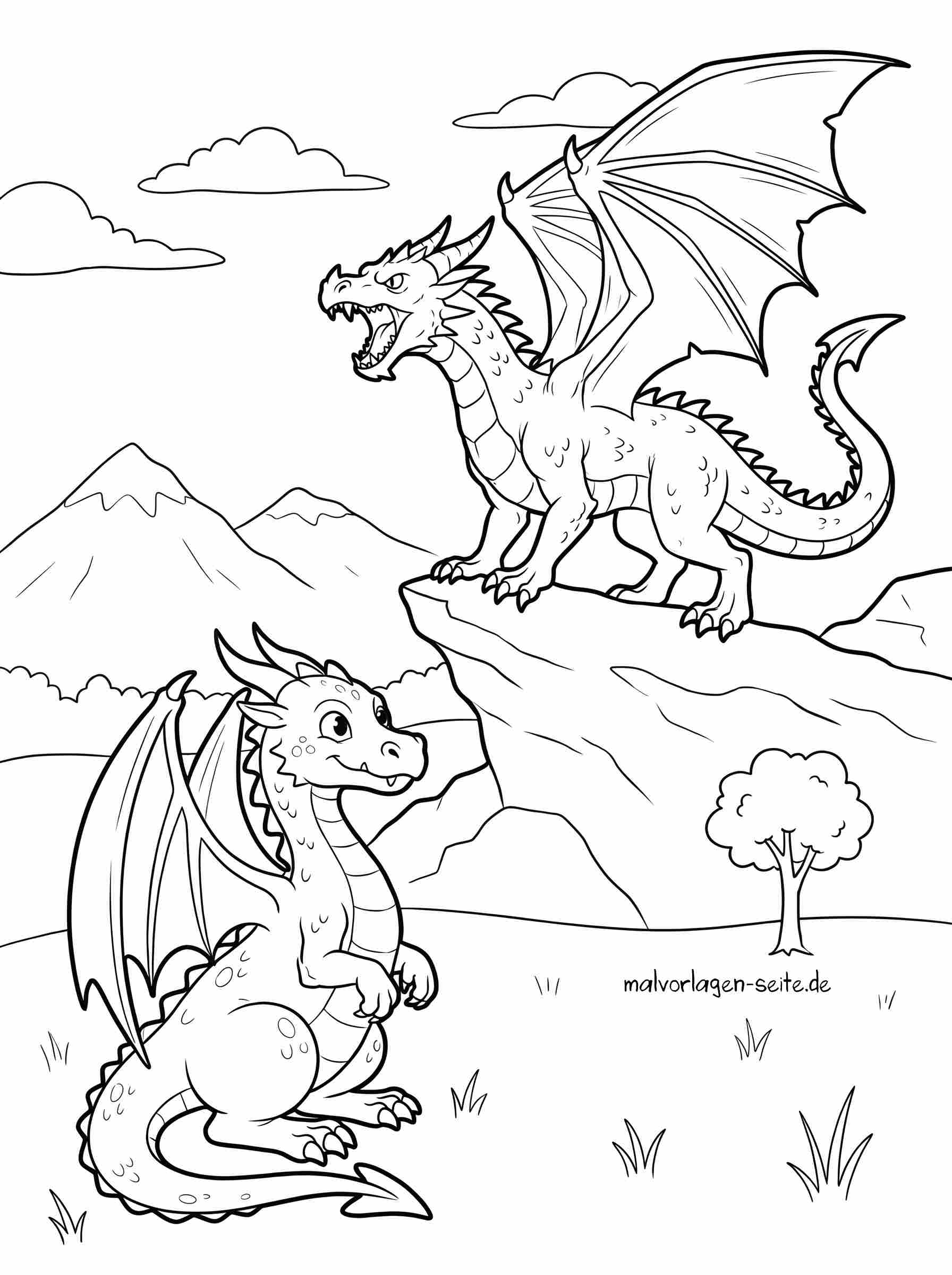 Malvorlage Drachen