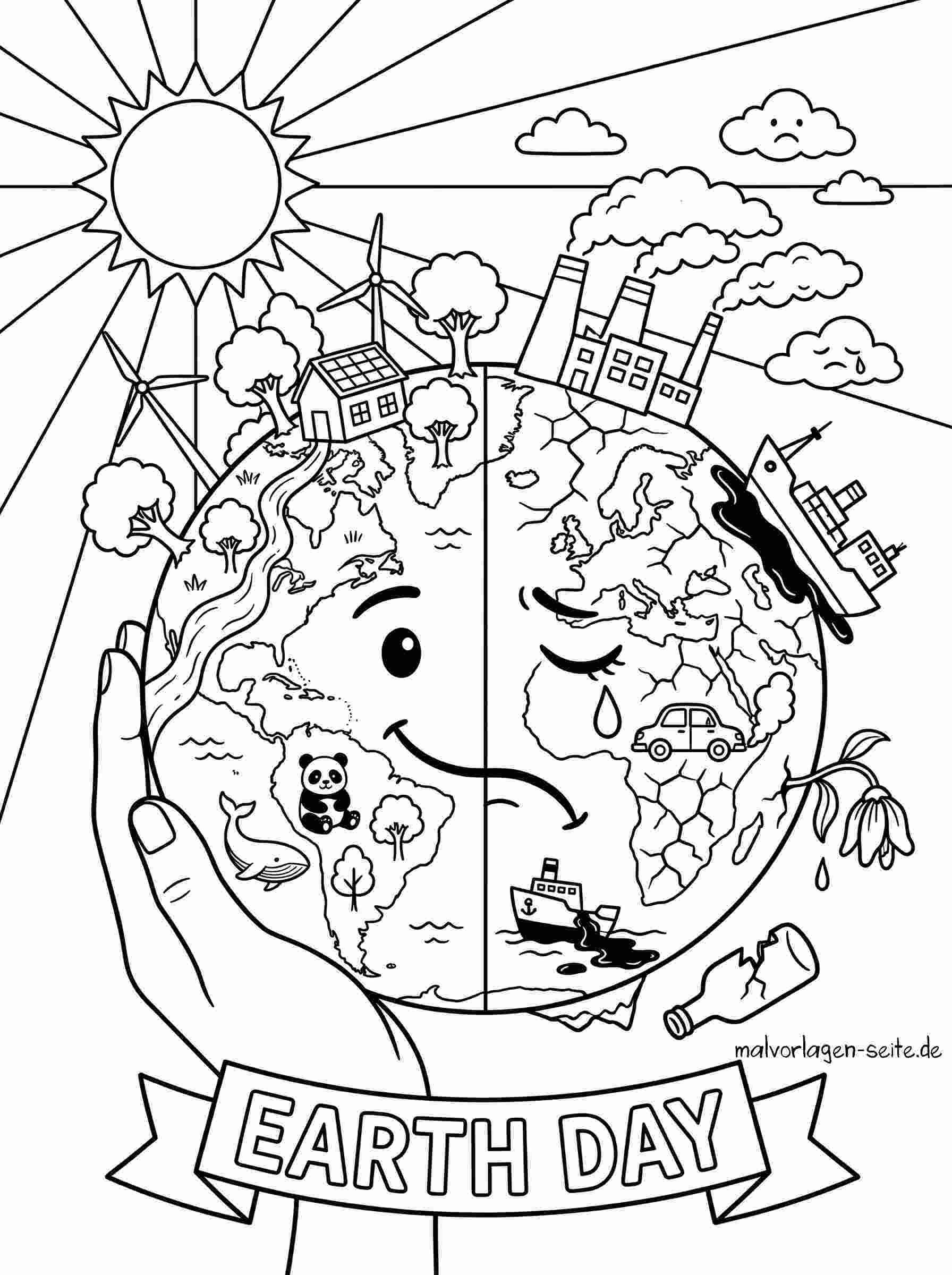 Malvorlage Earth Day - Tag der Erde