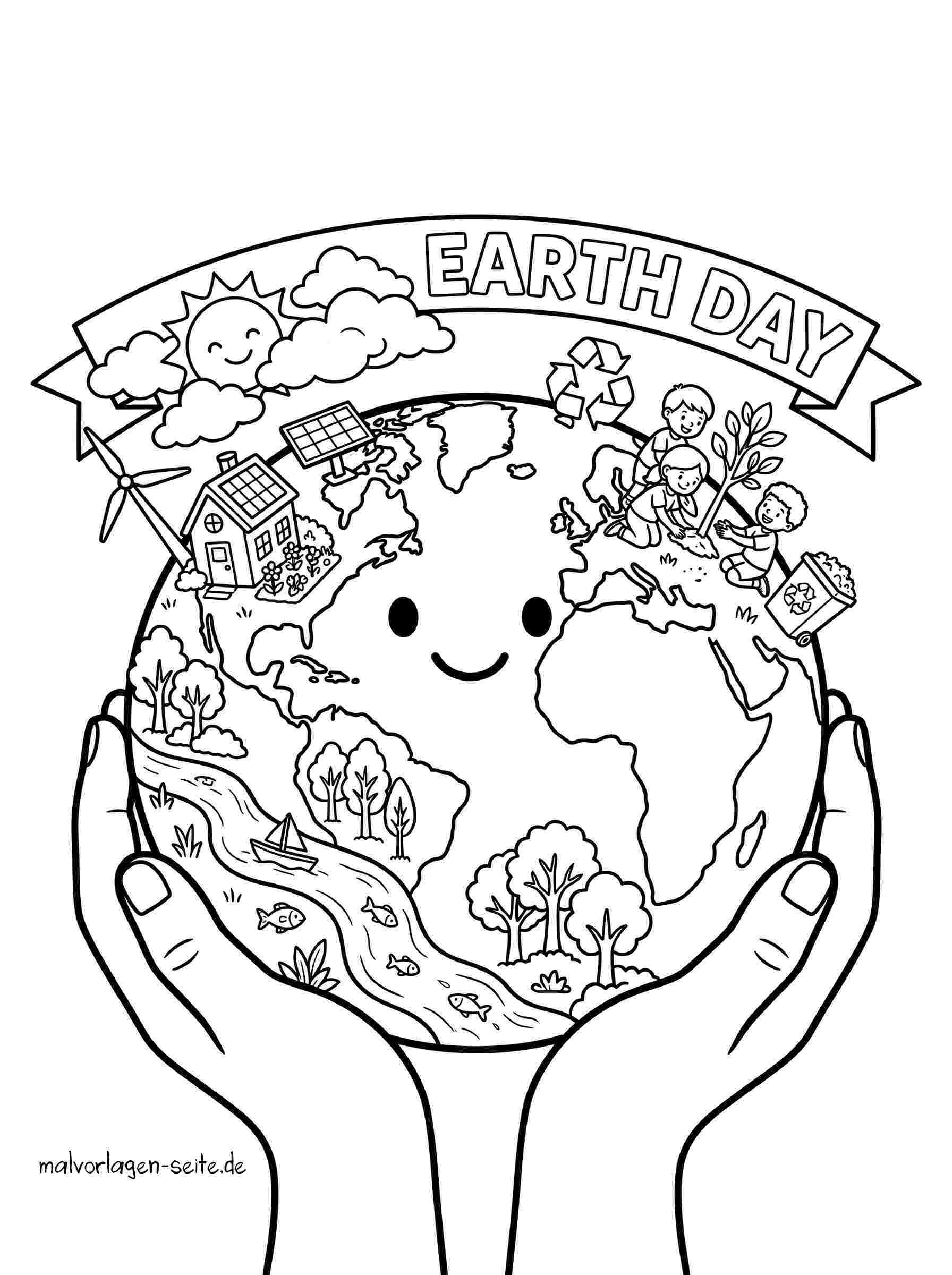 Malvorlage Earth Day - Tag der Erde