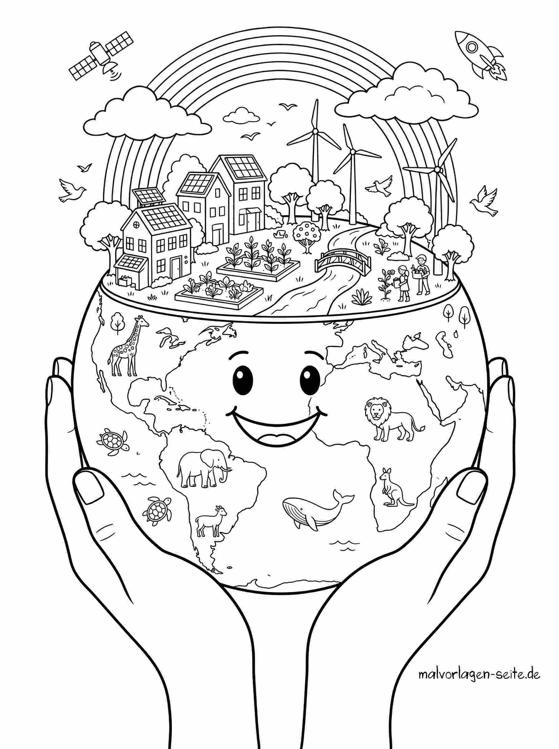Malvorlage Earth Day - Tag der Erde
