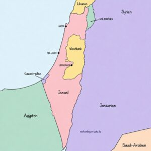 Politische Landkarte Israel