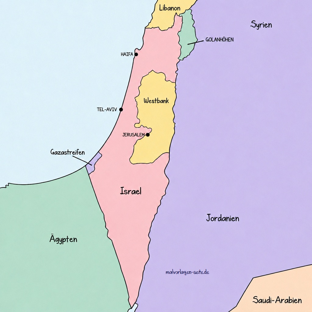 Politische Landkarte Israel
