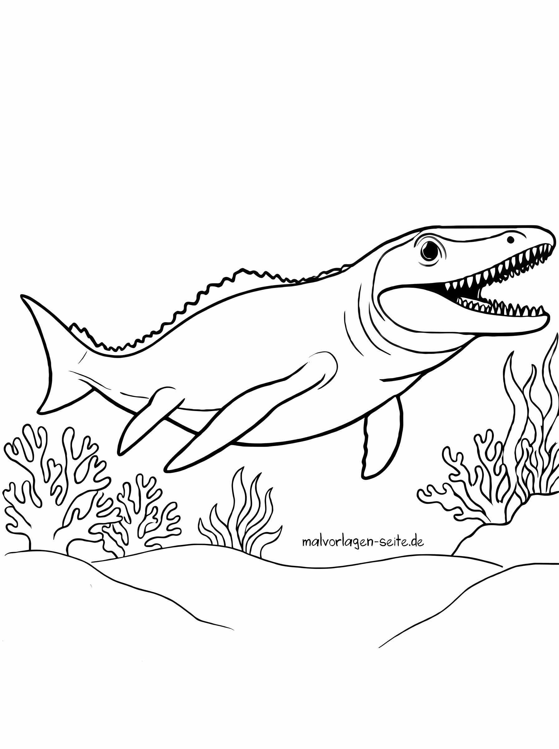 Malvorlage Mosasaurus 