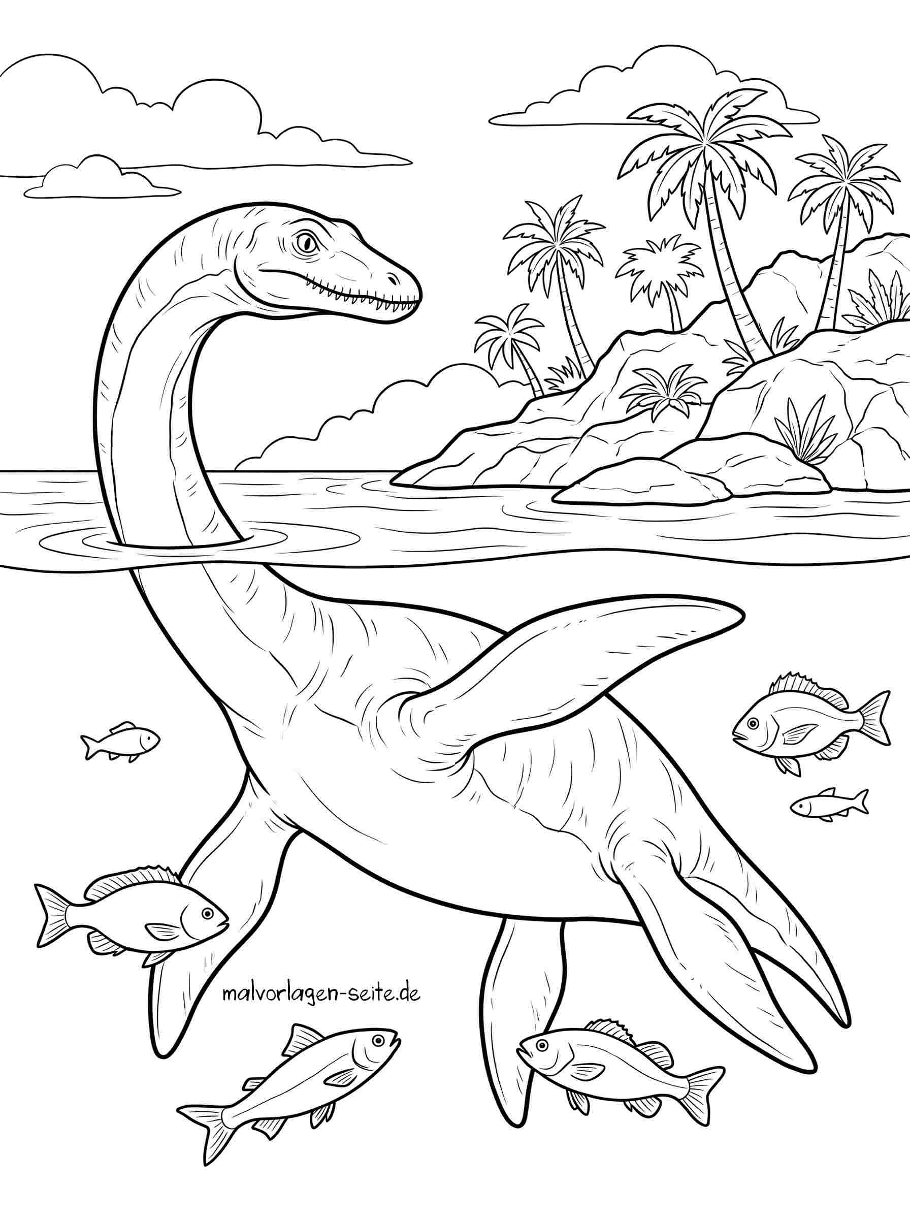 Malvorlage Plesiosaurus