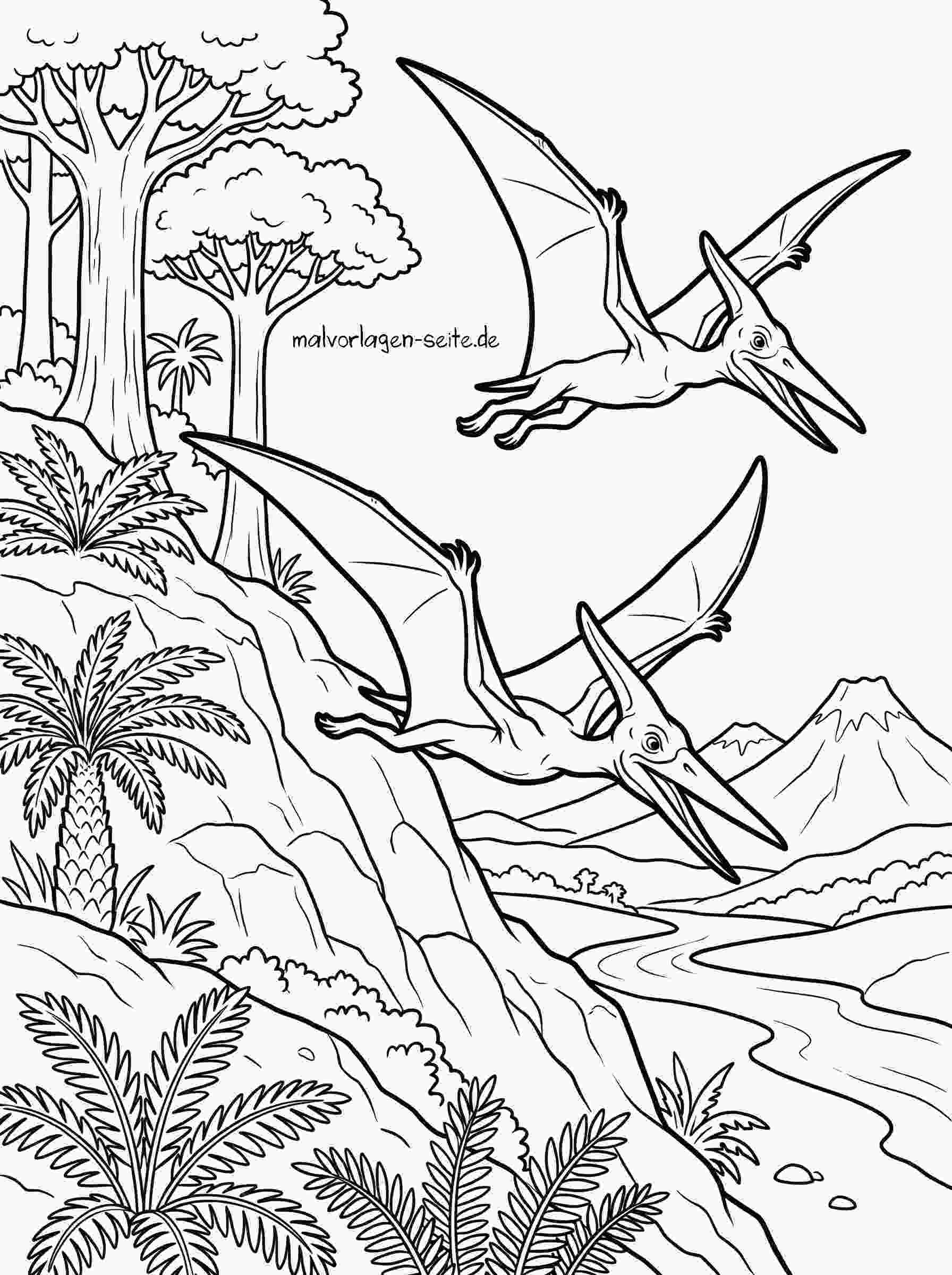 Malvorlage Pteranodon Flugsaurier