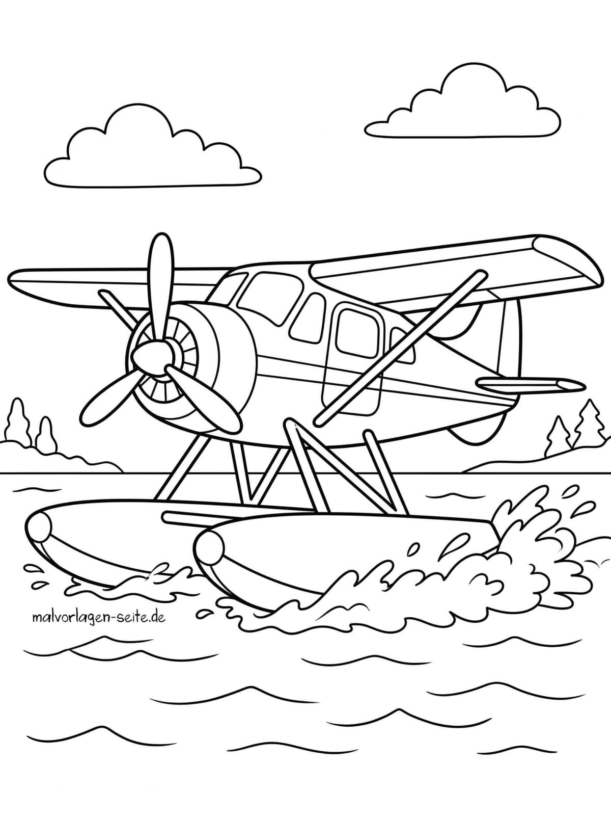 Malvorlage Wasserflugzeug