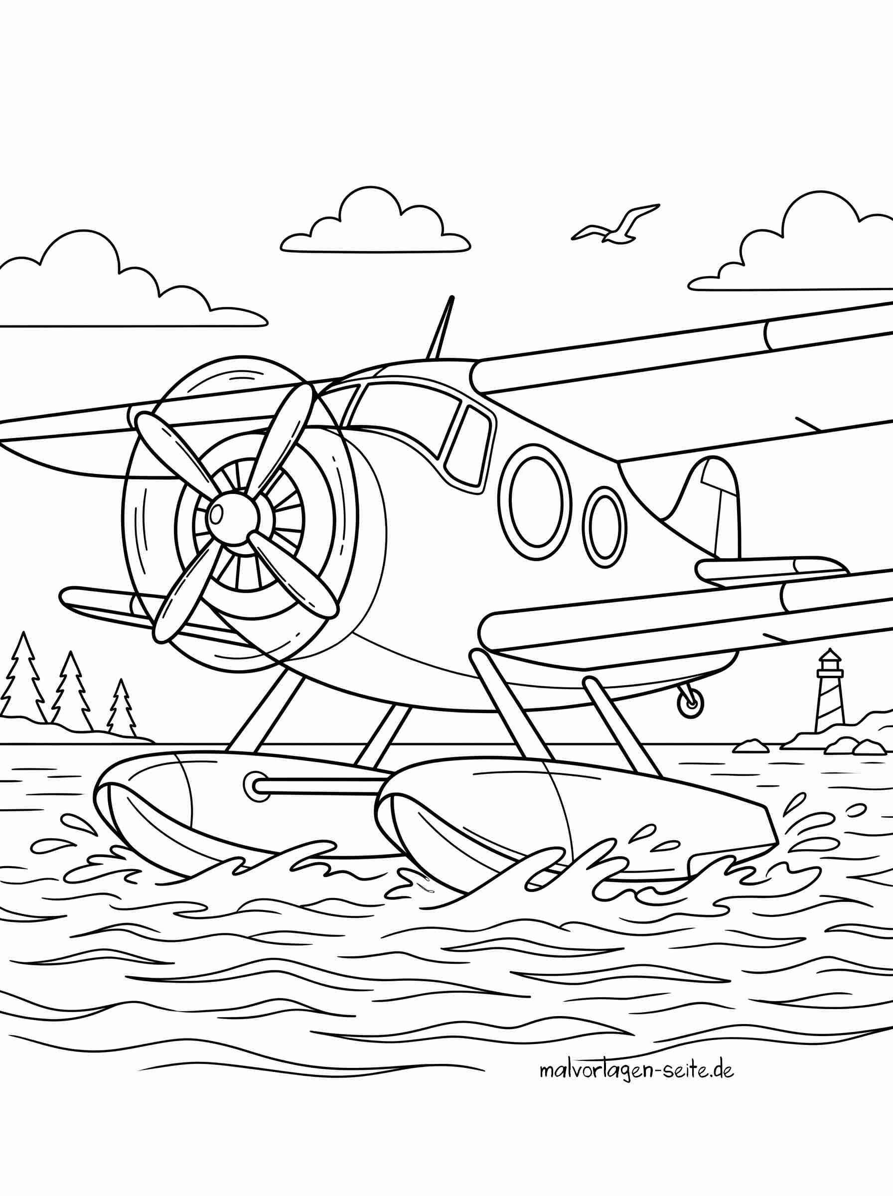 Malvorlage Wasserflugzeug
