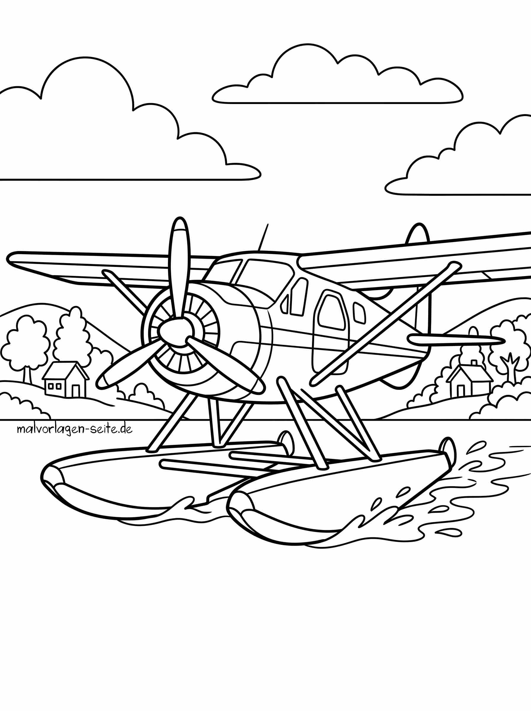 Wasserflugzeug ausmalen