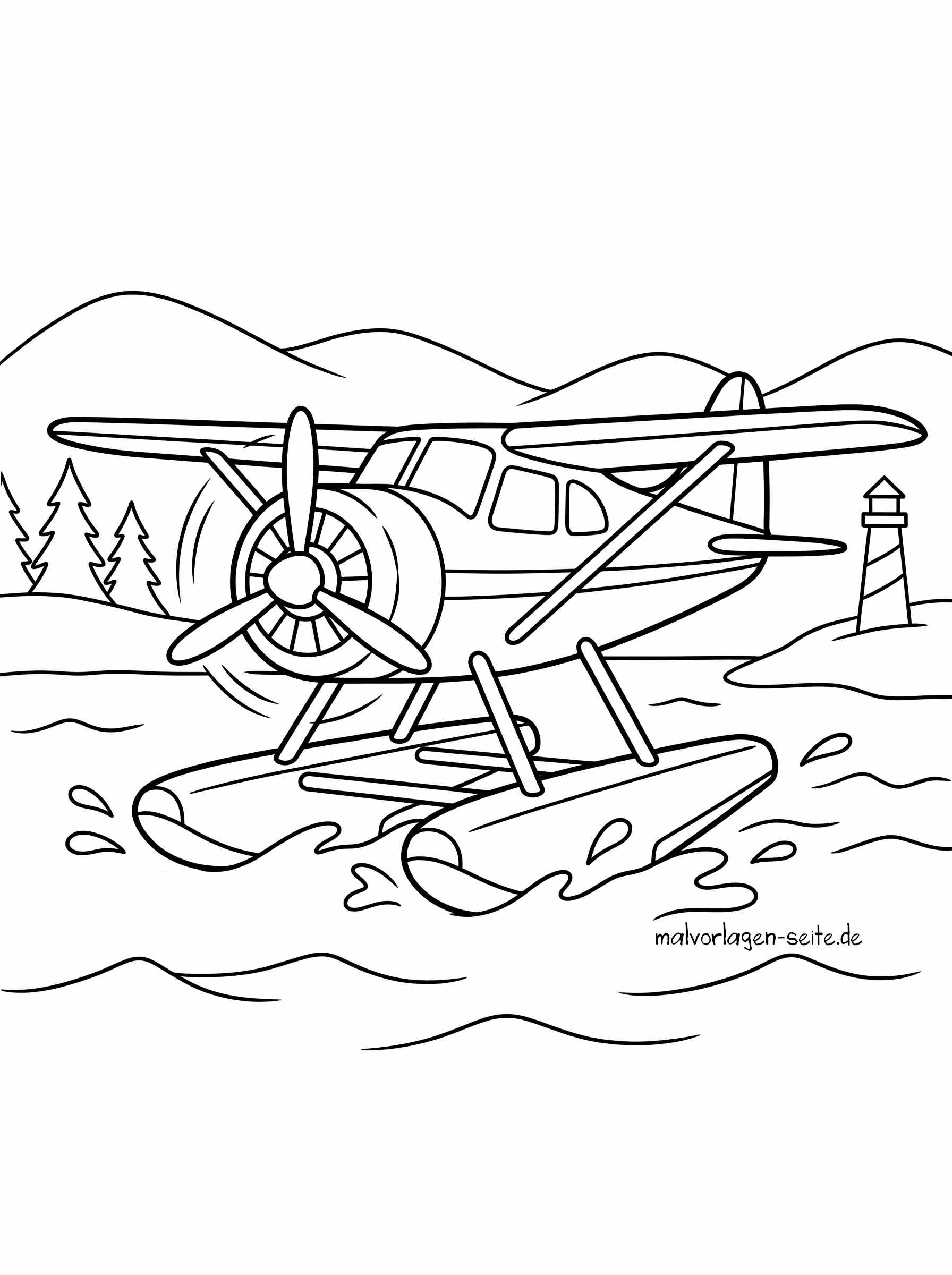 Malvorlage Wasserflugzeug