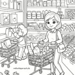 Malvorlage Einkaufen im Supermarkt Malvorlage Einkaufen im Supermarkt