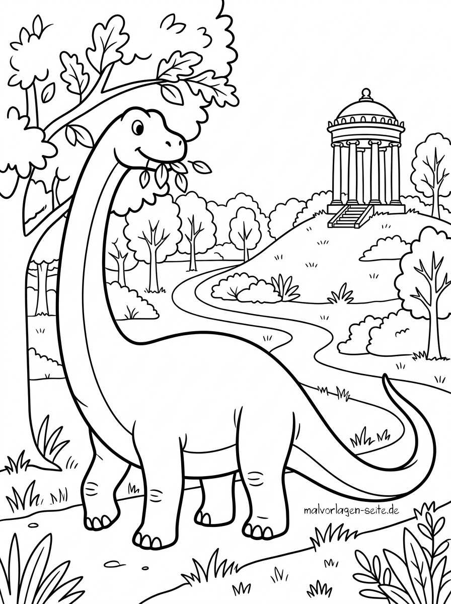 Malvorlage Dinosaurier im englischen Garten in München Malvorlage Dinosaurier im englischen Garten in München